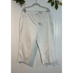 Croft & Barrow Womens Mid Rise Regular Capris White 16